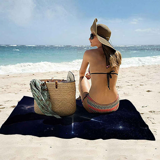 Pghawxz Microfiber Black Starry Sky 3D Beach Towel - Quick Dry & Sandproof-Kiichin - The #1 Place for Japanese Goods in Your Hand!