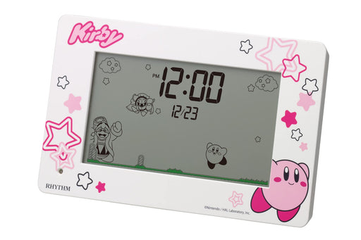 Rhythm Japan Kirby's Dream Land Alarm Clock - Digital Calendar, Pink, 10x16.2x4.5cm-Kiichin - The #1 Place for Japanese Goods in Your Hand!