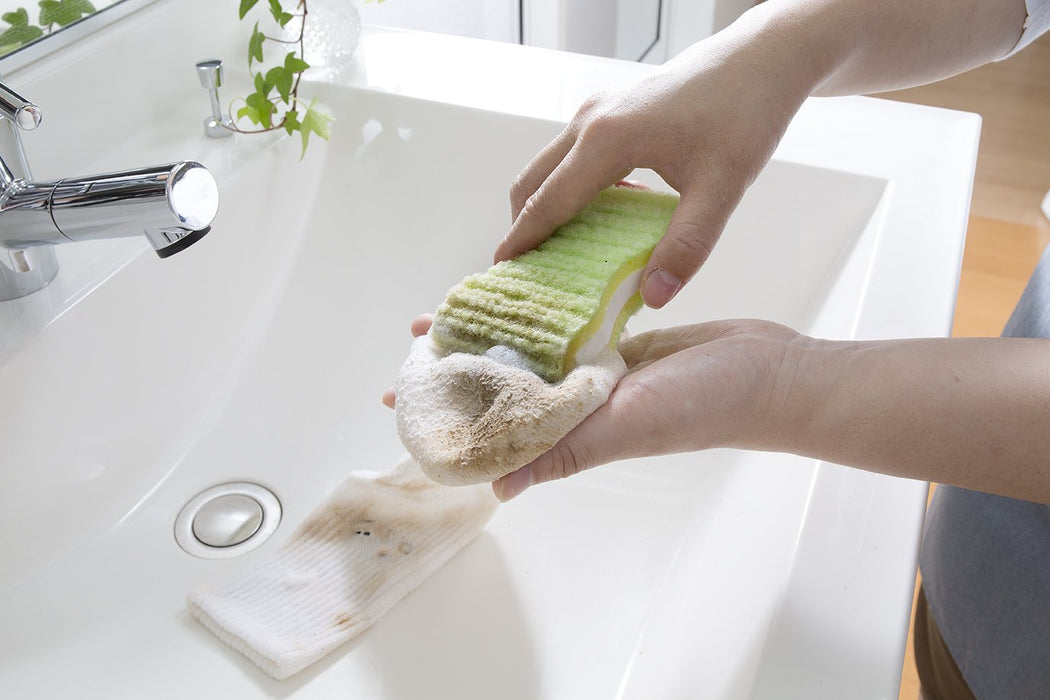 Sanko Mitsuba Japan Mud Stain Brush - Double Sided Laundry Cleaner Sponge-Kiichin - The #1 Place for Japanese Goods in Your Hand!