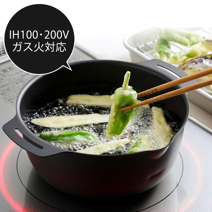 Shimomura Planning And Sales 41109 Japan Tsubamesanjo Iron Deep Fryer Tempura 18Cm 1.7L Ih Compatible-Kiichin - The #1 Place for Japanese Goods in Your Hand!