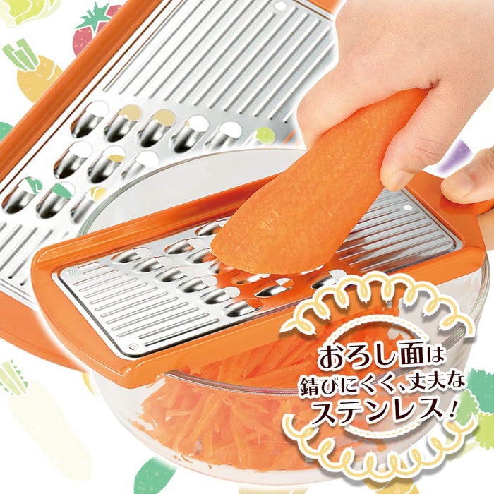 Shimomura Kougyou Japan Orange Shredded Shiri Shiri Dishwasher-Safe 268x90x14mm-Kiichin - The #1 Place for Japanese Goods in Your Hand!