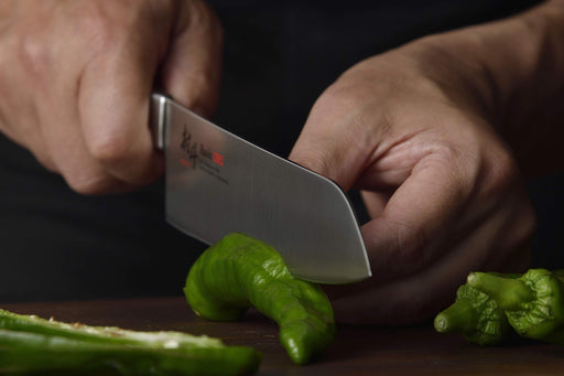 Shimomura Kougyo Santoku Knife 170mm Molybdenum Vanadium Steel MBS-101 Niigata Tsubame-Sanjo Black-Kiichin - The #1 Place for Japanese Goods in Your Hand!