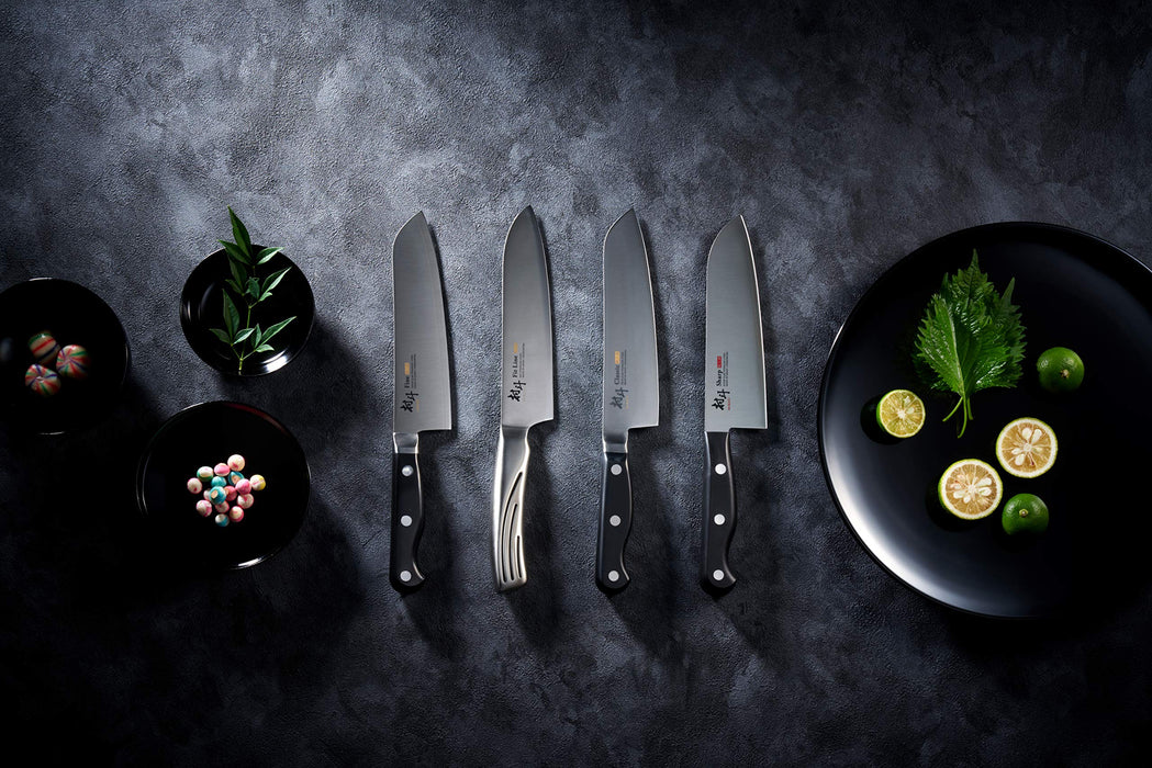 Shimomura Kougyo Santoku Knife 170mm Molybdenum Vanadium Steel MBS-101 Niigata Tsubame-Sanjo Black-Kiichin - The #1 Place for Japanese Goods in Your Hand!