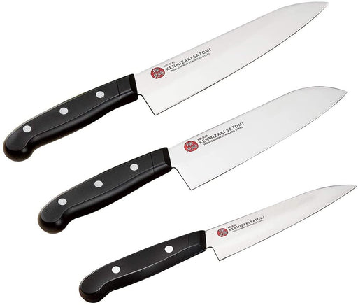 Shimomura Kogyo KZ-BJB3A 3pc Knife Set - Santoku 165mm Gyuto 180mm Petty 125mm - Made in Niigata Tsubame-Sanjo Japan-Kiichin - The #1 Place for Japanese Goods in Your Hand!
