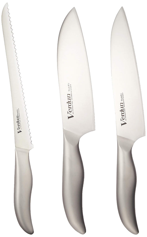 Shimomura Kougyou 3pc Knife Set - Santoku 165mm Gyuto 180mm Bread Slicer 225mm - OVD-70 Molybdenum Vanadium Steel-Kiichin - The #1 Place for Japanese Goods in Your Hand!