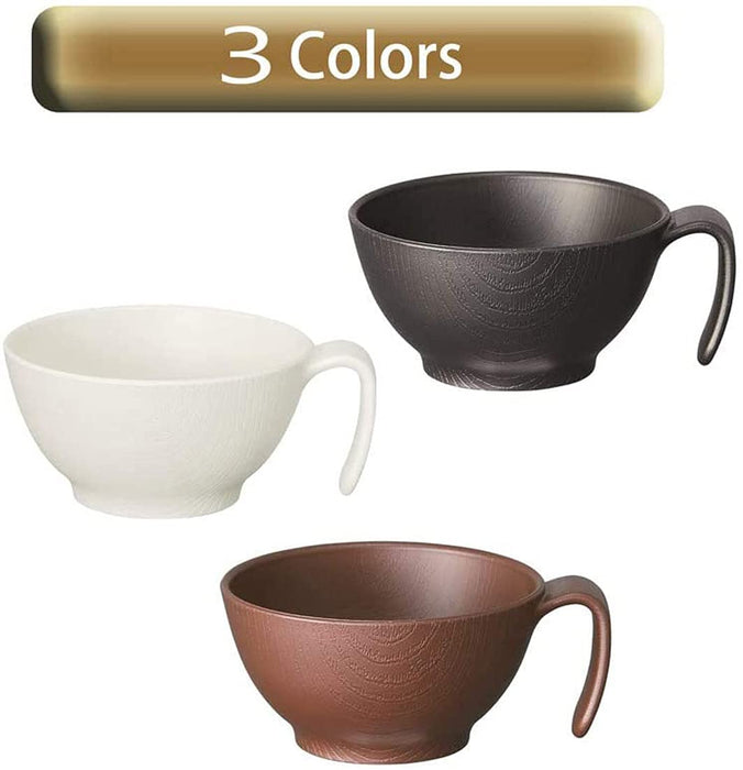Skater Woodgrain Tea Bowl 370ml w/Handle Black Japan NBLs1H-Kiichin - The #1 Place for Japanese Goods in Your Hand!