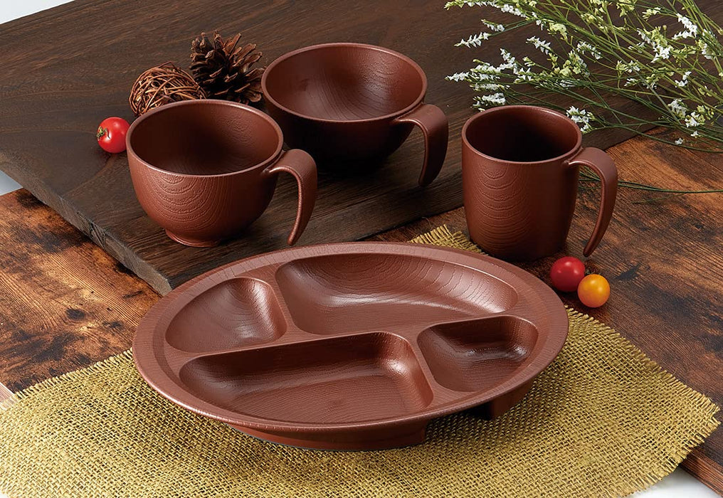 Skater Woodgrain Tea Bowl 370ml w/Handle Black Japan NBLs1H-Kiichin - The #1 Place for Japanese Goods in Your Hand!