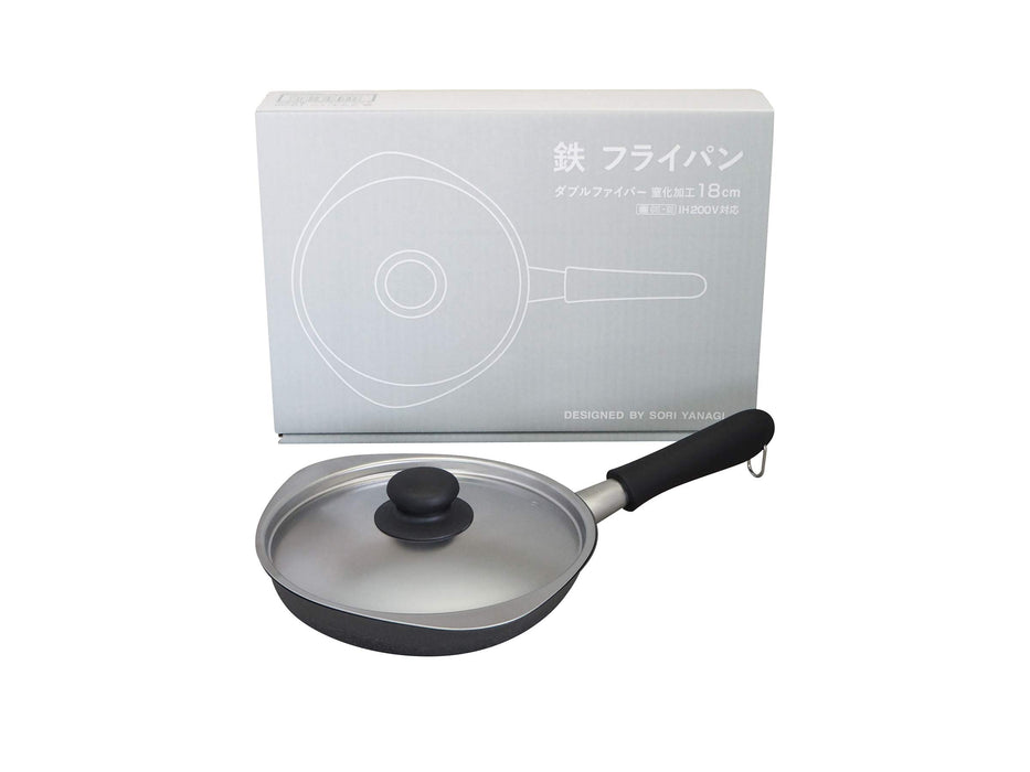 Sori Yanagi Japan Iron Frying Pan 18Cm [Nitriding] With Lid Ih Compatible-Kiichin - The #1 Place for Japanese Goods in Your Hand!