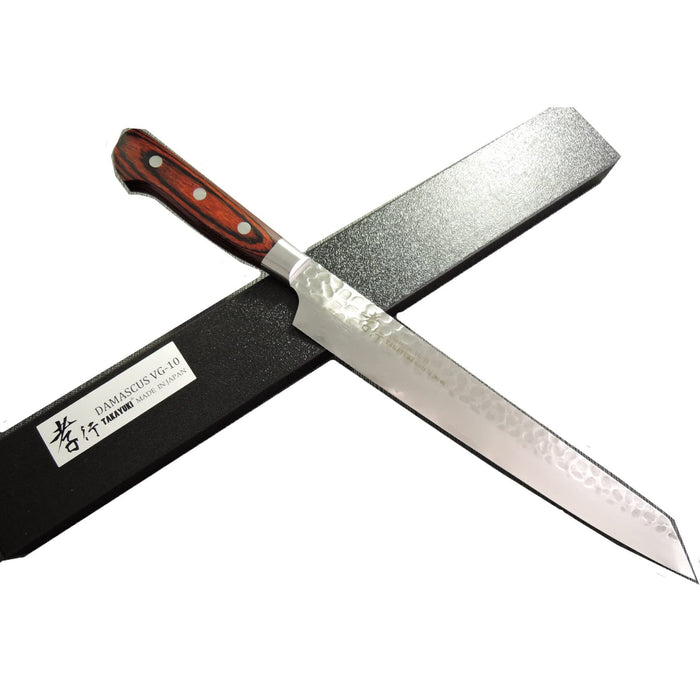 Takayuki Sakai Damascus 33-Layer Knife Yanagi Blade 270mm Black Coating Sheath-Kiichin - The #1 Place for Japanese Goods in Your Hand!