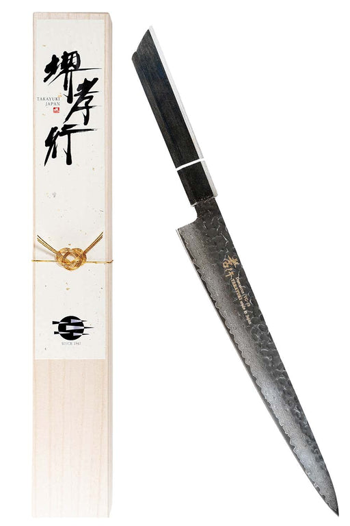 Takayuki Sakai Senkoku Damascus Knife 240mm V-Gold No.10 VG10 33-Layer Oak Lacquer Handle Aoki S24003-Kiichin - The #1 Place for Japanese Goods in Your Hand!
