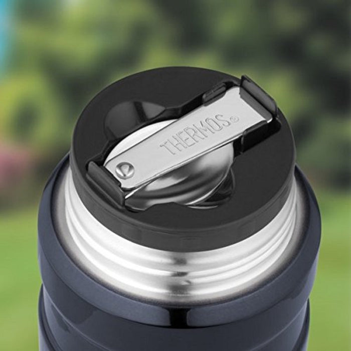 Thermos Stainless King 0.45L Food Jar - Matte Black, Folding Spoon Included-Kiichin - The #1 Place for Japanese Goods in Your Hand!
