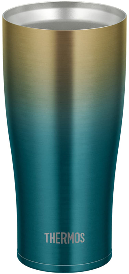 Thermos Japan 420Ml Blue Gold Vacuum Insulated Tumbler-Kiichin - The #1 Place for Japanese Goods in Your Hand!