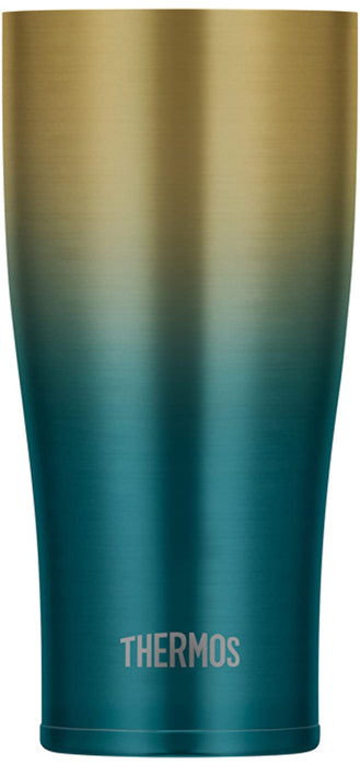 Thermos Japan 420Ml Blue Gold Vacuum Insulated Tumbler-Kiichin - The #1 Place for Japanese Goods in Your Hand!
