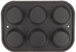 Tiger Crown 6P Black Steel Muffin Pan with Silicone Resin Coating - Heat Resistant up to 250°-Kiichin - The #1 Place for Japanese Goods in Your Hand!