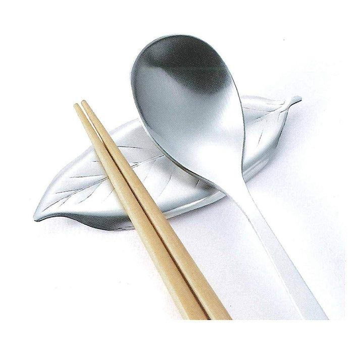 Tsubame Shinko Gold Leaf-Shaped Cutlery Rest - Elegant Stainless Steel Holder-Kiichin - The #1 Place for Japanese Goods in Your Hand!
