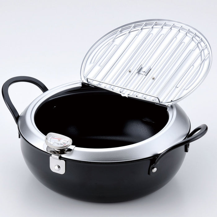 20cm Black Iron Tempura Pot with Lid - IH Compatible by Wahei Freiz-Kiichin - The #1 Place for Japanese Goods in Your Hand!