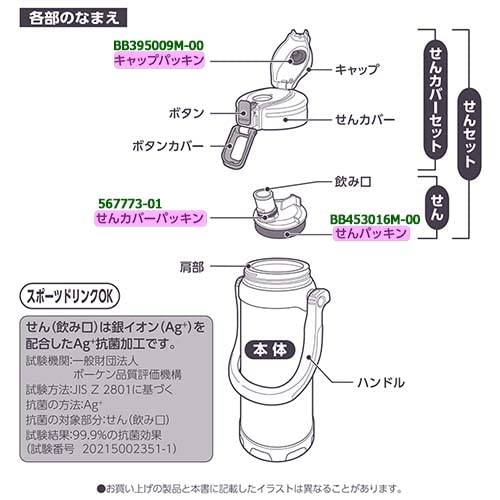 Zojirushi 567773-01 Stainless Steel Cool Bottle Stopper Cover-Kiichin - The #1 Place for Japanese Goods in Your Hand!
